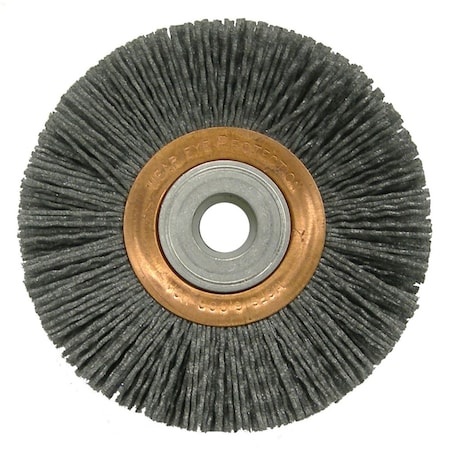 Weiler 4" Narrow Face Nylox Wheel, .040/120SC Crimped Fill, 5/8"-1/2" 31275